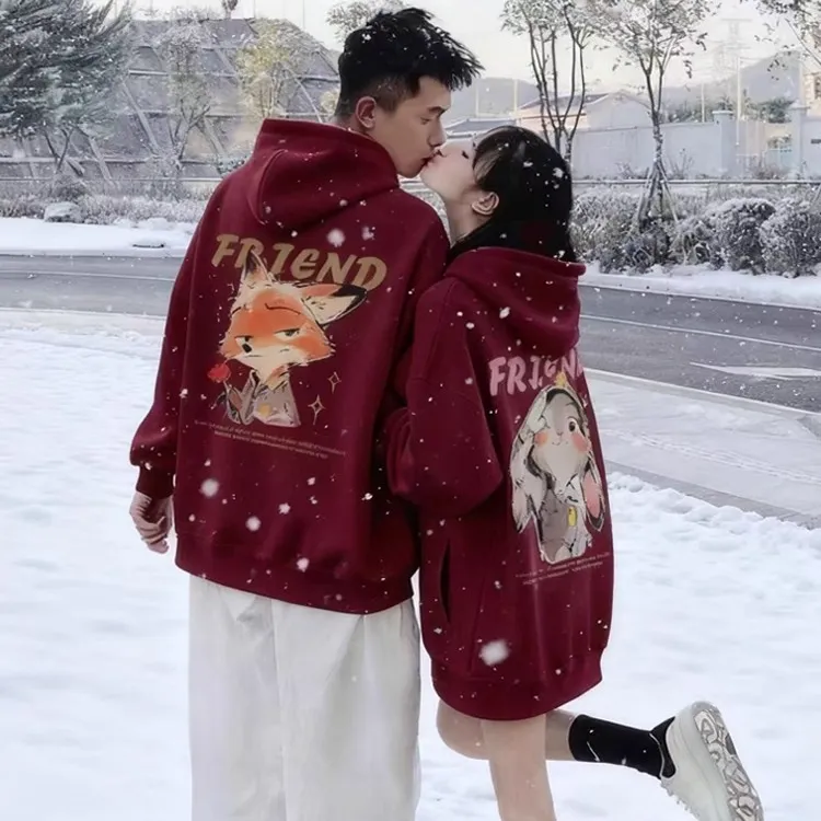 【两件装】疯狂动物城情侣装卫衣秋冬装本命年红色高级感超火外套装
