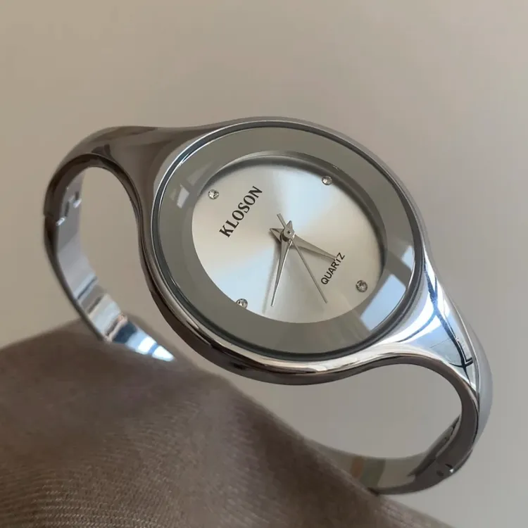 时尚简约镶钻钢带石英手表女,高档手环手镯表带62028腕表石英表