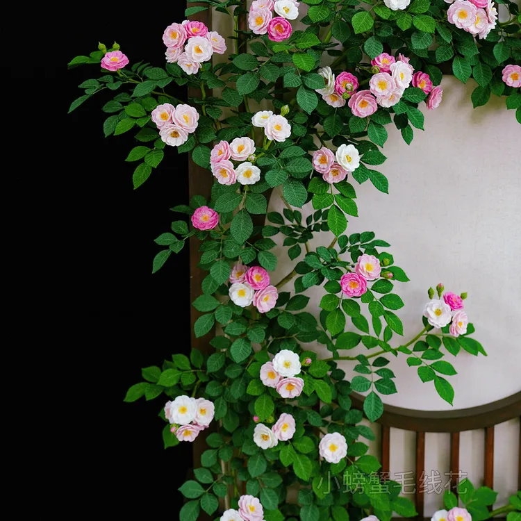 小螃蟹原创-蔷薇钩针编织视频图解无材料知识服务读书卡课程