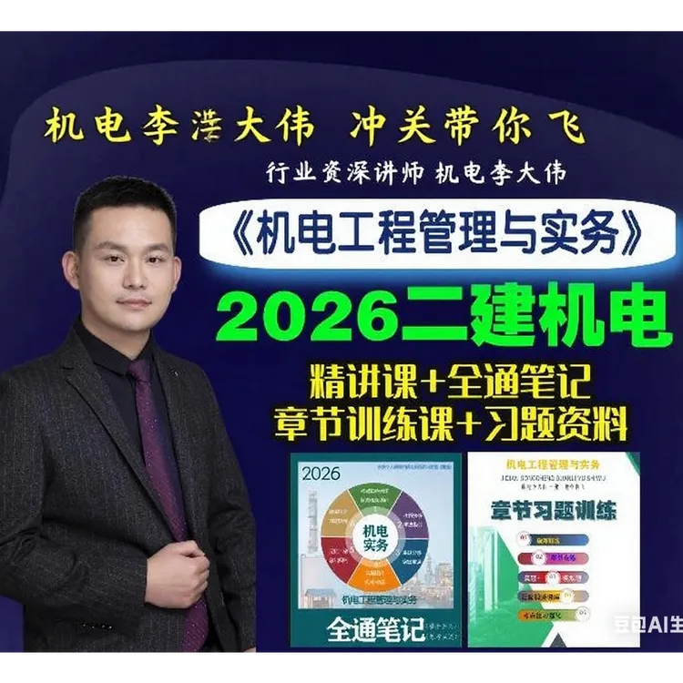 26年二建机电精讲课+全通笔记+章节训练课+习题训练