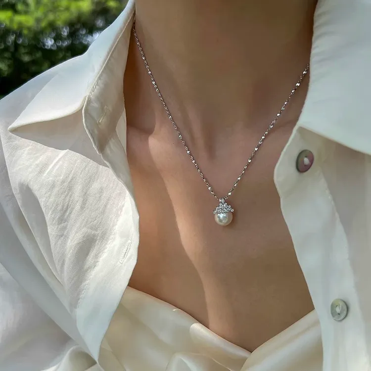 铜仿珍珠项链 轻奢珍珠项链女夏气质百搭颈链锁骨链高级感精致