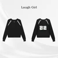 楚楚君 Laugh girl【美式达人】圆领线条22数字毛衣外套XL551273J