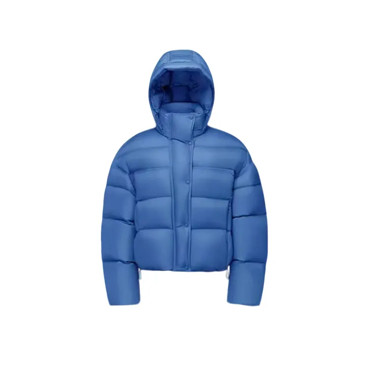 2025新款白鸭绒泡芙短款加厚帽子可脱卸保暖时尚龟背羽绒服-PT