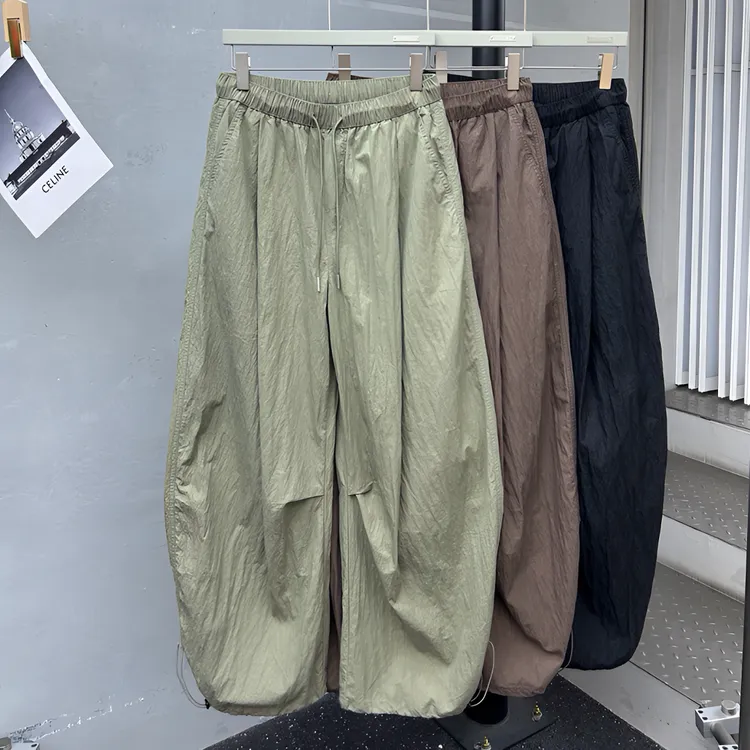 夏季新款简约百搭休闲裤美式超宽松速干空气伞兵裤