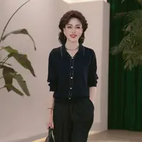 妈妈装秋装2025年新款针织衫时尚上衣服气质中年女装休闲时尚毛衣