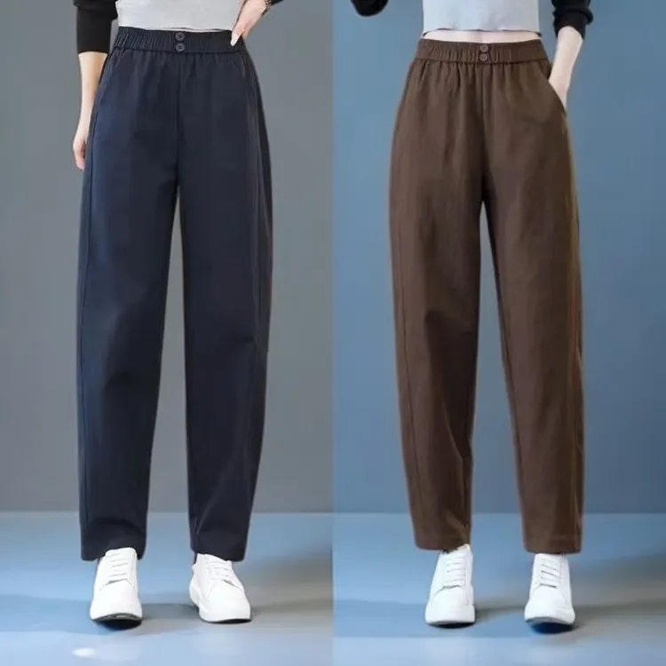萝卜裤女款2025新款爆款秋季长裤简约休闲裤宽松阔腿裤垂感女裤