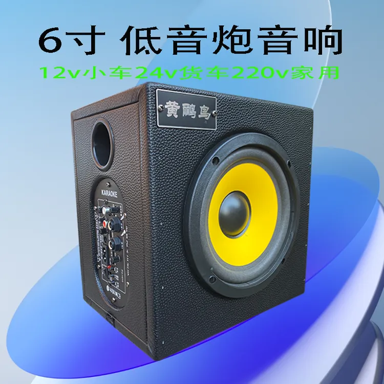 黄鹂鸟6寸12v24v220v通用车载家用低音炮无线蓝牙便携式重低音1