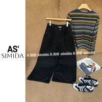 SIMIDA诗觅  高定韩标黑金九分牛仔裤