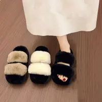 厚底外穿一字舒适毛毛拖鞋962