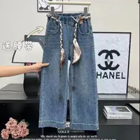 【思晨家】送腰带~2025秋季新款女童时髦水洗牛仔直筒休闲裤10281