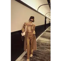 媛媛 【英区女主】卡其色贵气时尚百搭大衣外套#W0945