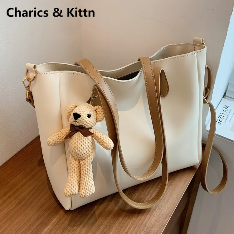 Charics&Kittn女包2025新款时尚通勤真皮托特包大容量单肩斜挎包