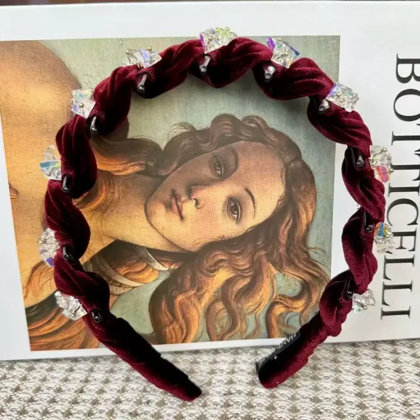 红色冰封玫瑰~波浪丝绒发箍高级感压发头箍女轻奢防滑X