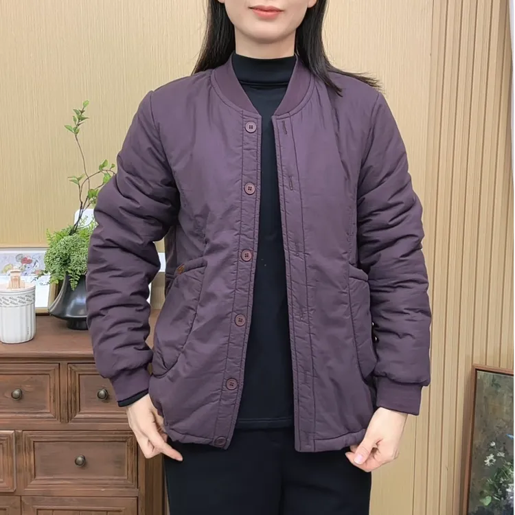 2025新款宽松秋冬百搭保暖棉服棉衣休闲上衣加绒加厚气质妈妈装
