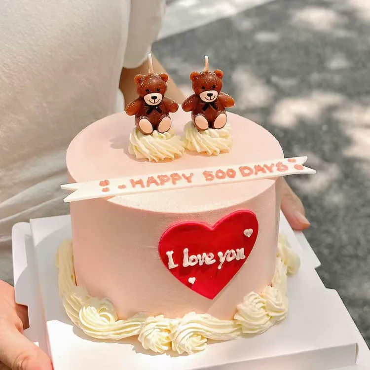 复古小熊蜡烛蛋糕装饰卡通儿童可爱派对生日蜡烛烘焙甜品插件摆件