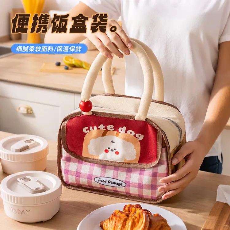 午餐包学生带饭双层保温饭盒袋上班族提饭包加厚铝箔野餐便当袋