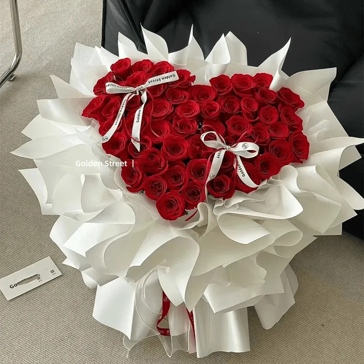 七夕鲜花心型花束生日玫瑰花礼物送老婆女友情人节花束同城99速递