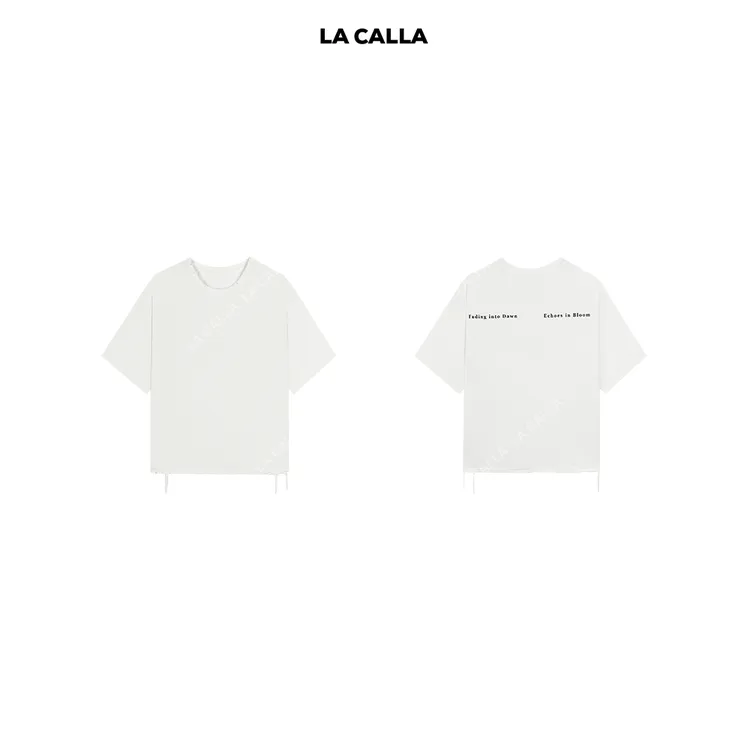 LA CALLA水洗磨破T日系做旧字母T OY52-2157
