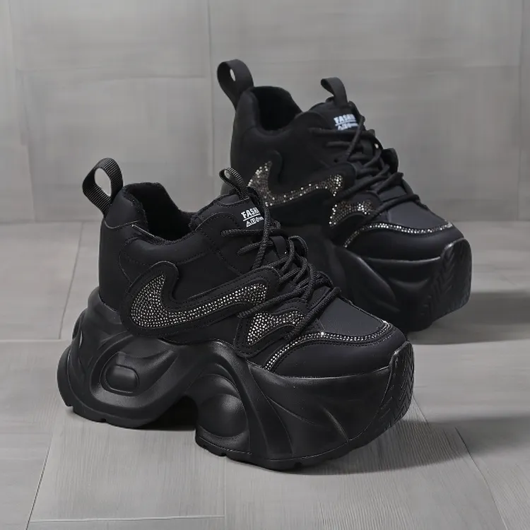 【12-14厘米】超高跟老爹鞋秋冬款松糕厚底鞋小个子时尚百搭休闲鞋