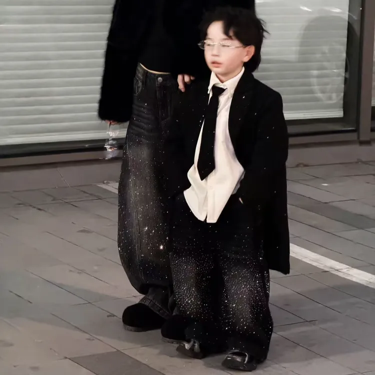 大人款！美式复古宽松爆闪慵懒松弛感牛仔裤女辣妹时尚