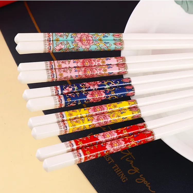 景德镇珐琅彩陶瓷筷子分餐高档陶瓷筷子