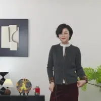 【U.M】劳伦开衫绞花螺纹羊毛格子撞色圆领针织开衫毛衣经典款保暖