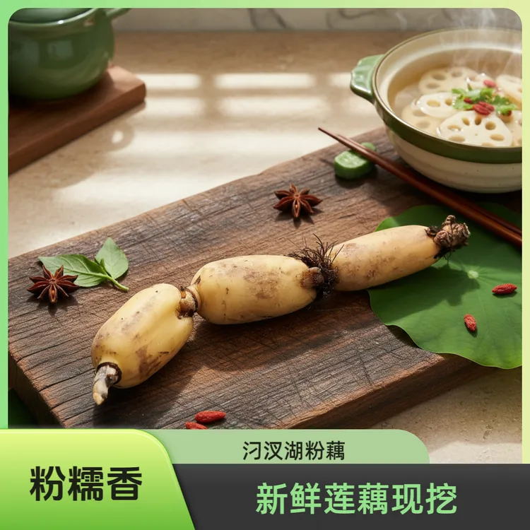 汈汊湖粉藕现挖现卖粉糯化口回味悠长5斤包邮