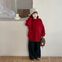 【2025冬款新品】青少年儿童时尚洋气宽松套头圆领韩版毛衣H5085