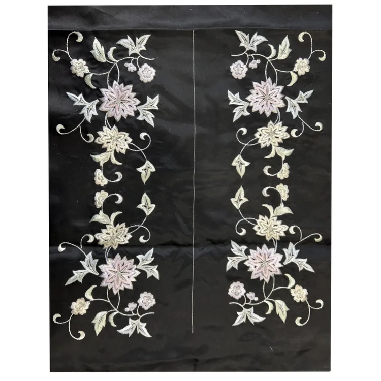 【淡墨栖霜】单配件电脑机绣仿苏绣绣片辅料