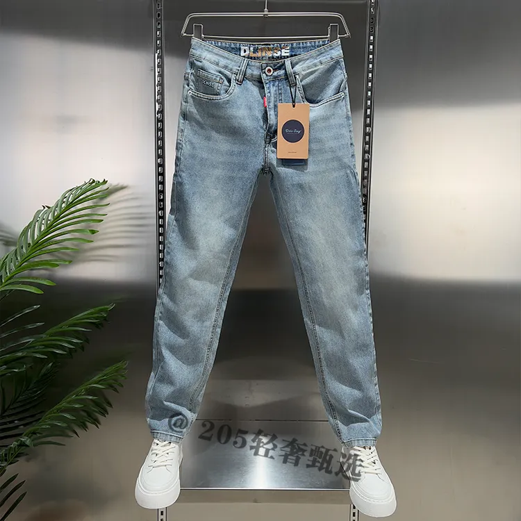 【轻奢】男士夏季薄款直筒牛仔裤高端弹力修身百搭休闲显瘦休闲长裤