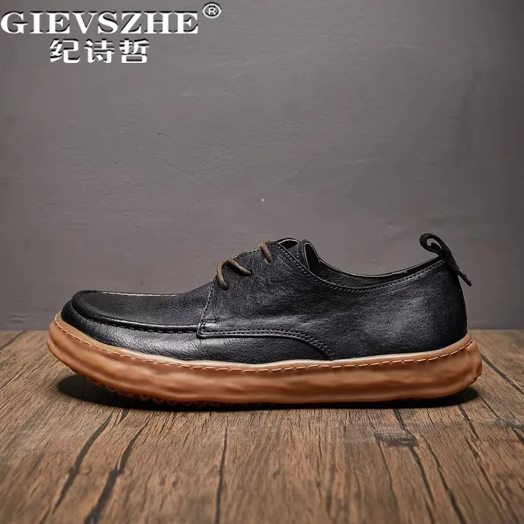 纪诗哲男鞋轻便简约透气运动鞋子男款时尚轻奢休闲鞋百搭马皮板鞋
