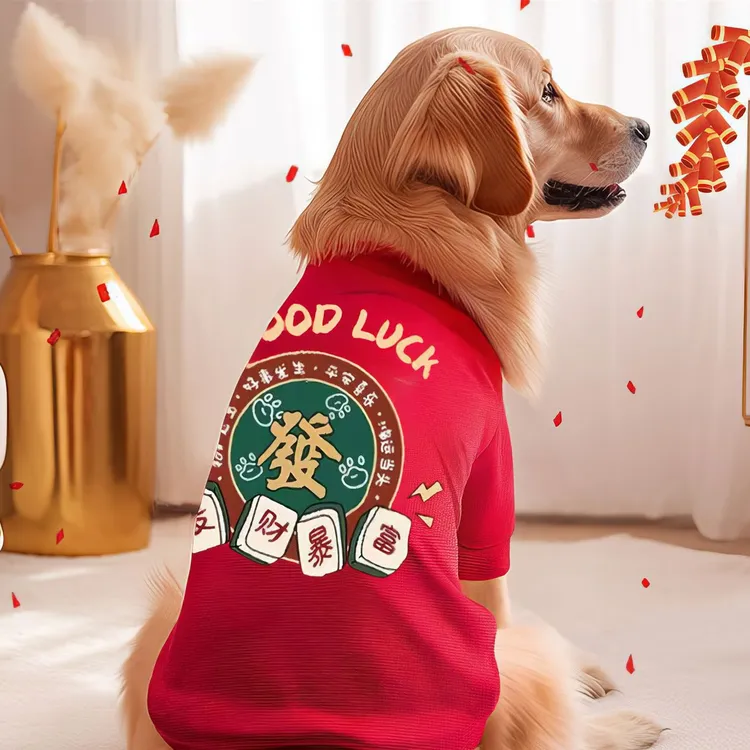 大狗狗衣服秋冬款加绒加厚金毛红色衣服拉布拉多德牧喜庆中大型犬