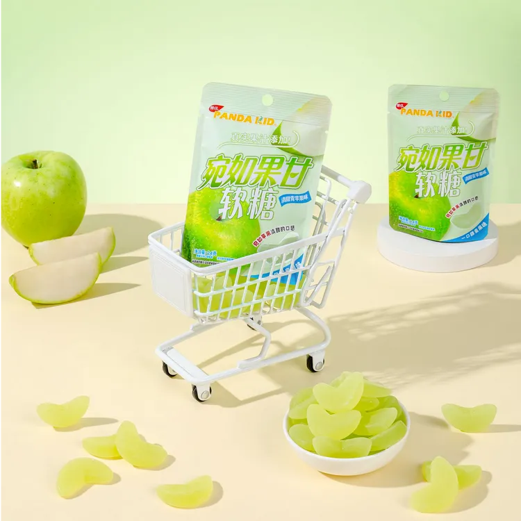 熊仔 宛如果甘青苹果片软糖12袋加酸真果汁休闲办公解馋零食