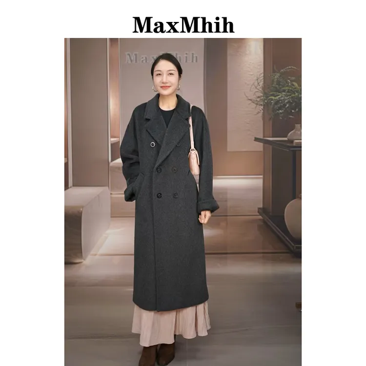 MaxMhih/MaxMhih简约风慵懒风秋冬季宽松羊驼毛101801经典大衣