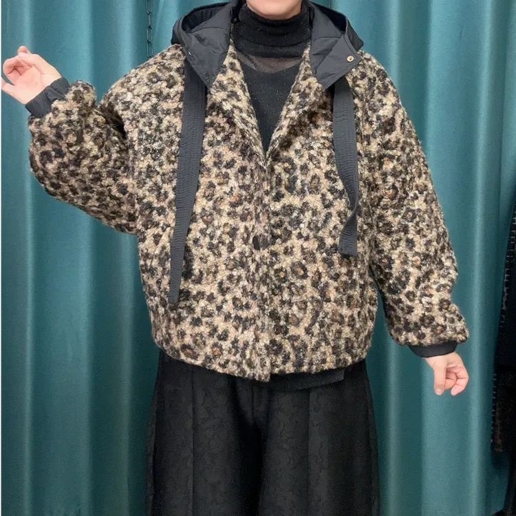 冬季连帽休闲宽松时尚加棉短版外套