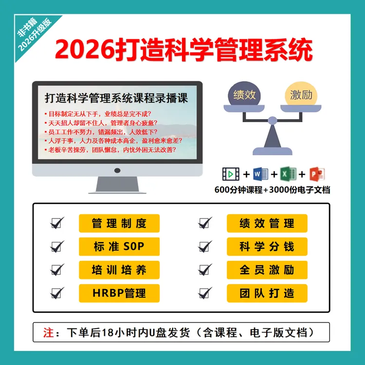 打造科学管理系统：薪酬绩效+全员激励+常用制度（中小企业必备）商品图