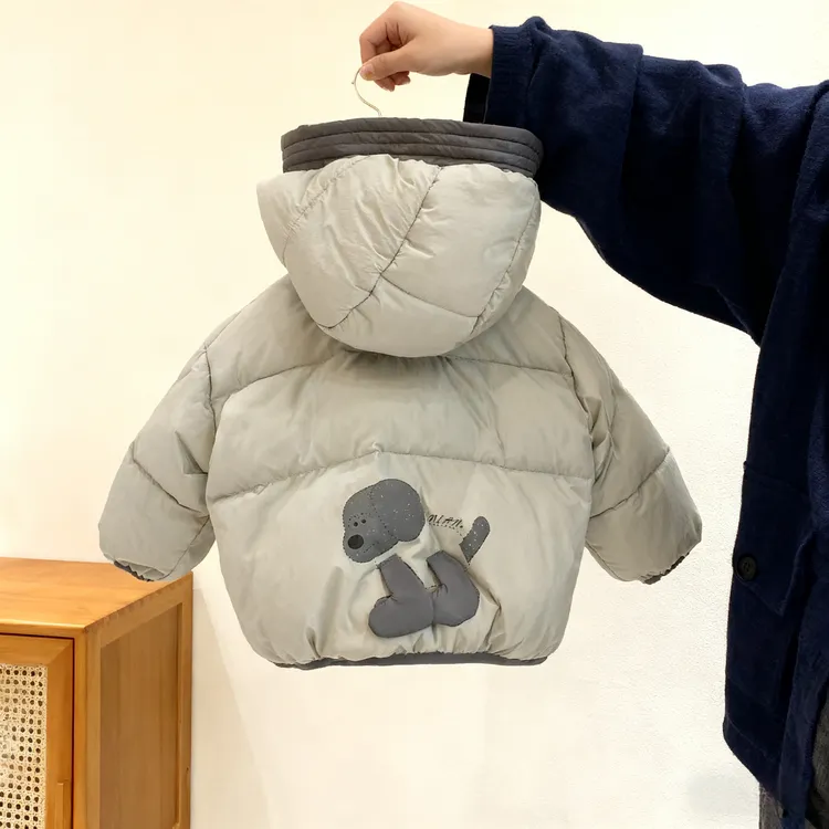 韩版童装2025秋冬儿童夹棉棉服新品男女童防风防水立体狗外套百搭