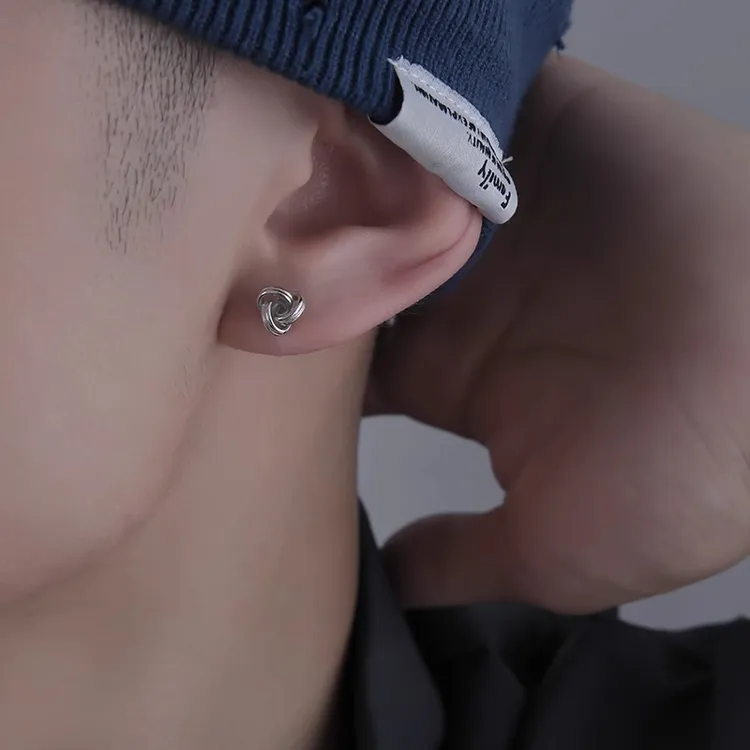 925银耳饰 耳钉男款轻奢高级感小众配饰个性百搭耳骨钉防过敏耳环