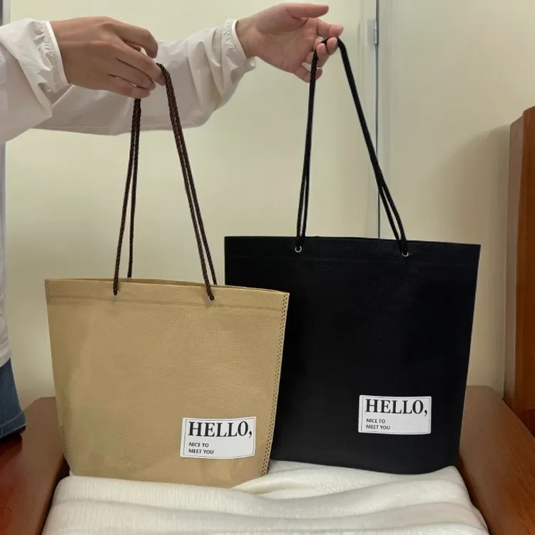 抽绳肩背无纺布手提袋高级服装店袋子定制LOGO购物袋礼品袋包装袋