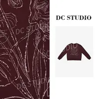 DC STUDIO【花影】2025冬款时尚休闲百搭个性潮流重工印花圆领卫衣