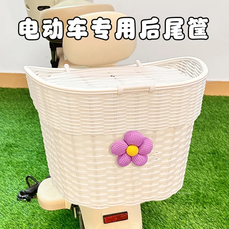 电动车后置车筐大容量2025新款田园风电瓶自行车后尾挂篮置物神器