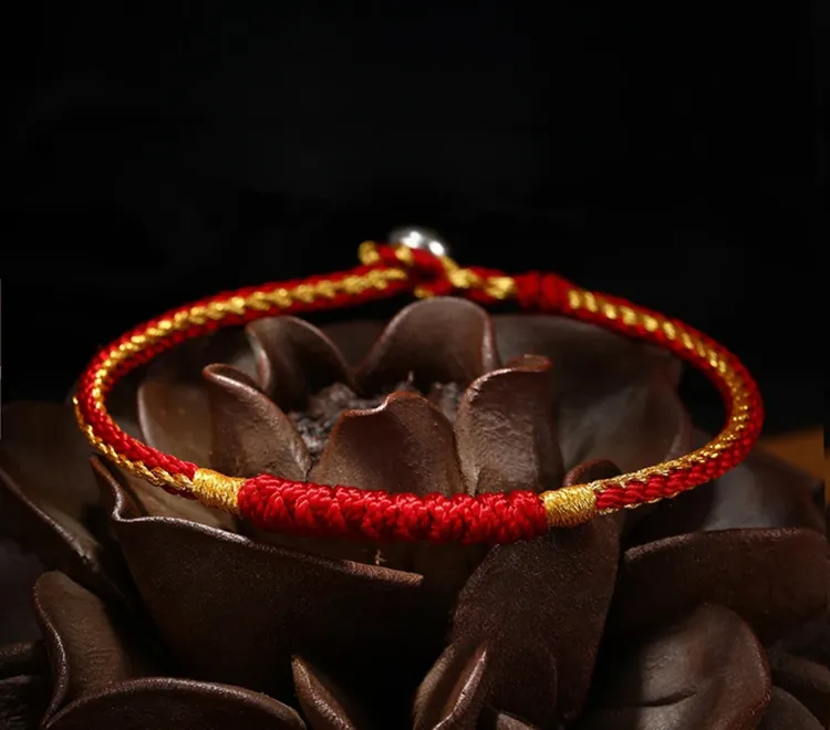 非金属布艺手链 金刚结本命年红绳手链情侣款手工编织红绳手绳