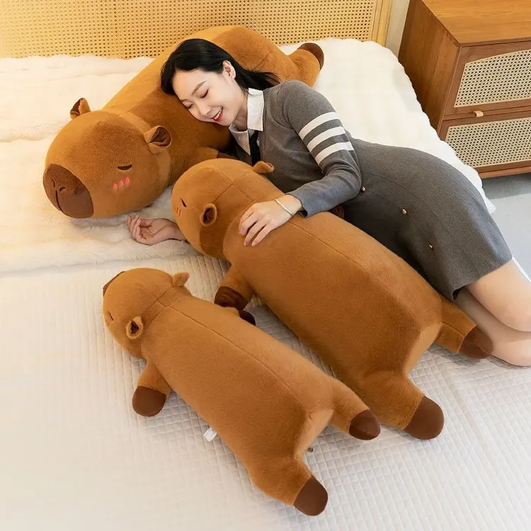 长条女生可爱水豚卡皮巴拉玩偶生日礼物毛绒玩具睡觉公仔布娃娃