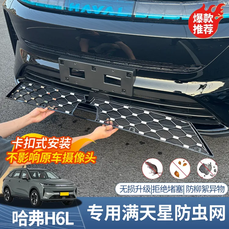 哈弗H6L满天星防虫网一体卡扣式水箱防蚊虫中网格栅防护罩改装件