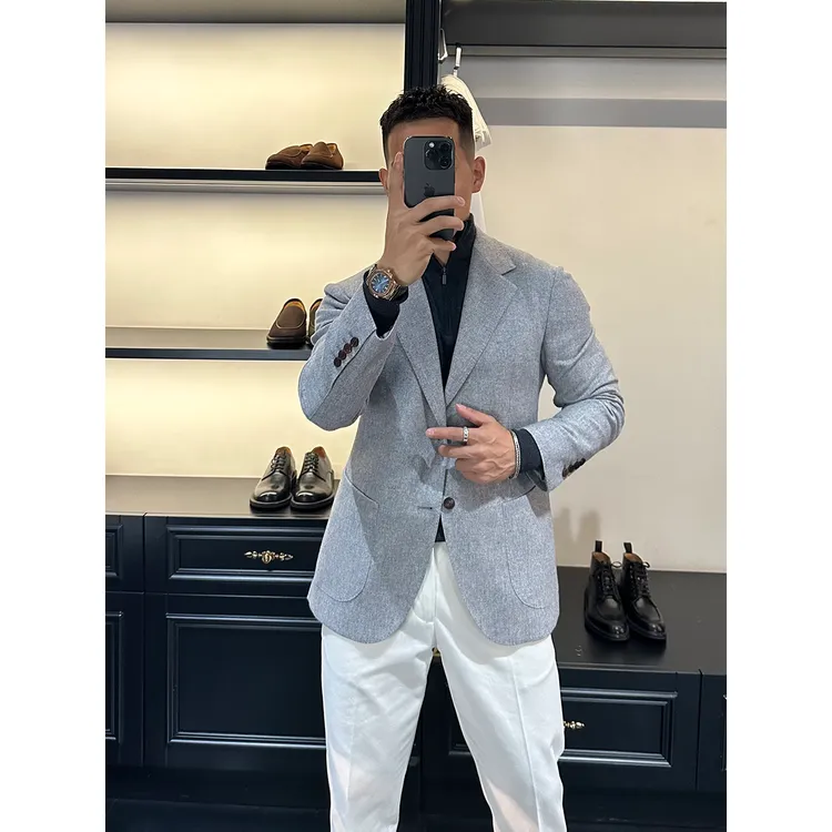 DAN LANG 391# 【羊毛+桑蚕丝 +骆驼绒】格调老钱平驳领西服