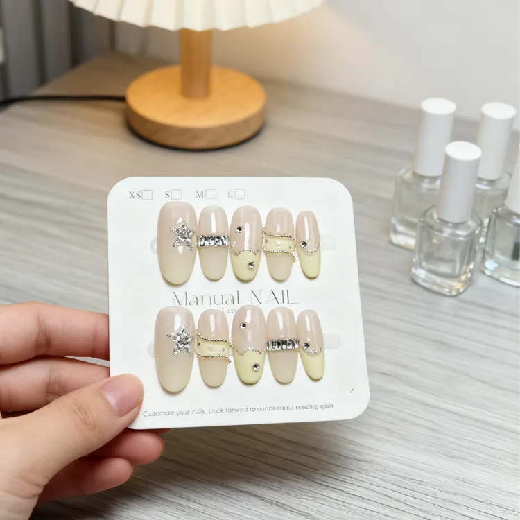 【星链】灵惜纯手工穿戴甲高级轻奢纯欲百搭猫眼可拆卸显白美甲贴片
