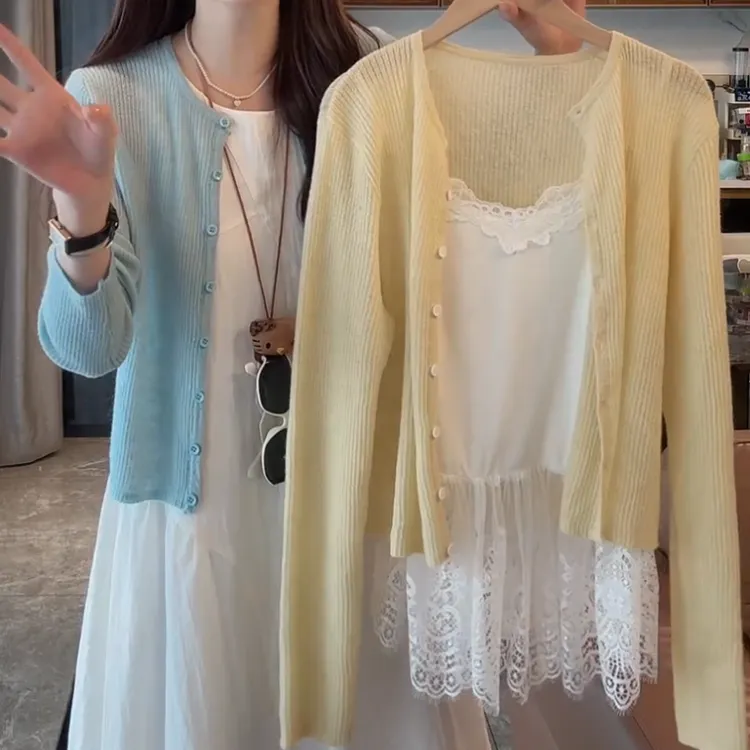 2025春季新款设计感轻薄气质显瘦长袖针织开衫外K2501820