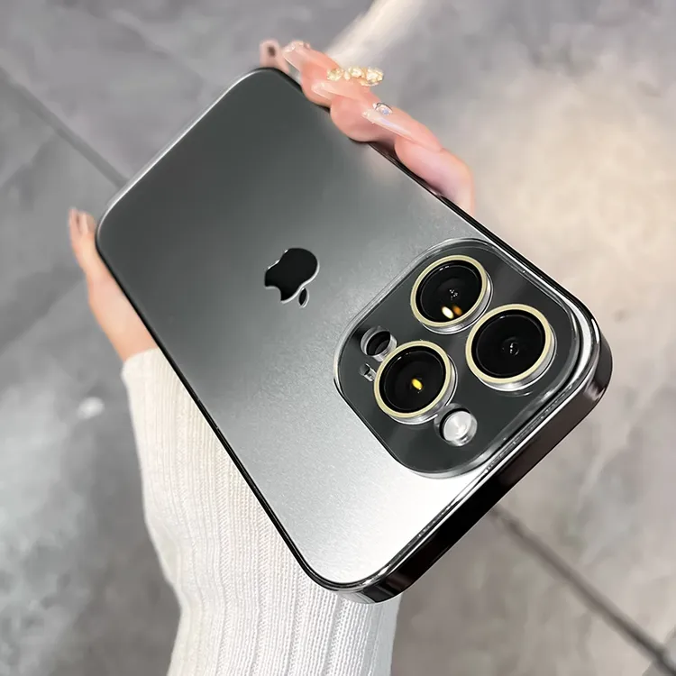 适用iphone16promax电镀手机壳AG纳米高级质感磨砂简约防摔全包壳