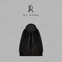 【容雨RYHOME】进口西班牙“拉贡”手工植鞣皮毛一体连帽外套243W2090