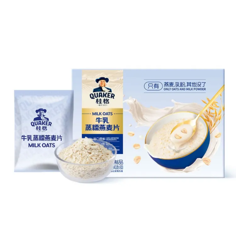会员商店桂格牛乳蒸糯燕麦片1.2kg30包早餐佳品营养